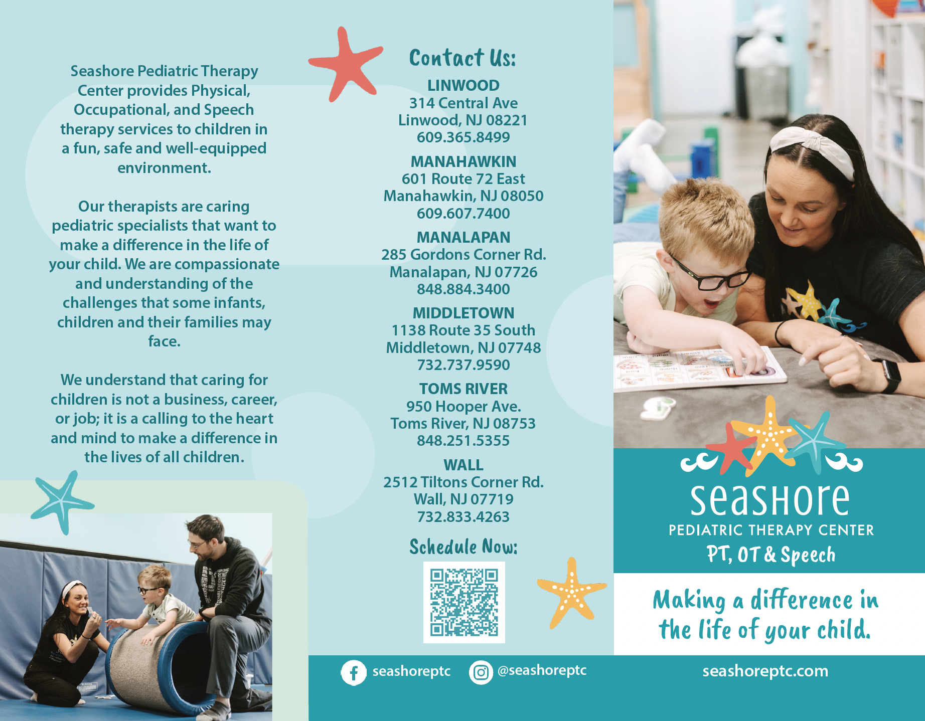 Seashore Pediatric Therapy Center Trifold Front